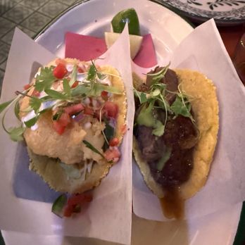 Oyamel signature dishes Taco TrioEnchiladas PolloBrussels Peanut Salsa MachaGuacamole